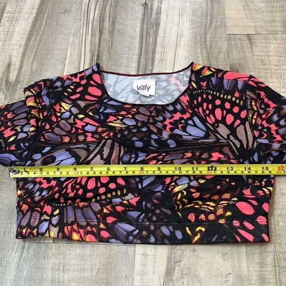Yitty butterfly print midi crop mesh top size large - fits tight - Picture 9 of 9
